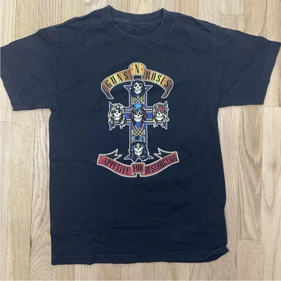 Guns n Roses Tee Y2K VTG 2000s 2005 Small Band music Tour T-shirt Skull GNR - Picture 12 of 12